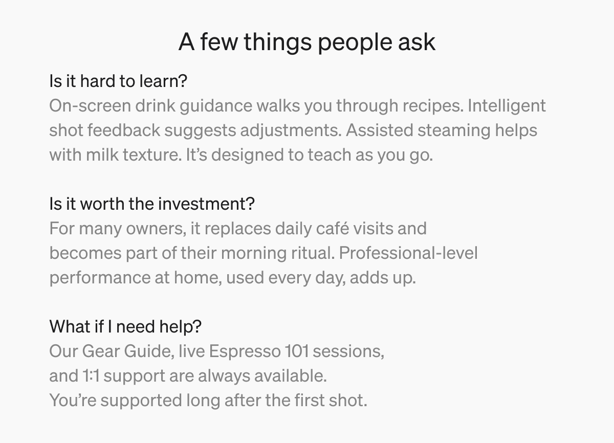 A few things people ask.