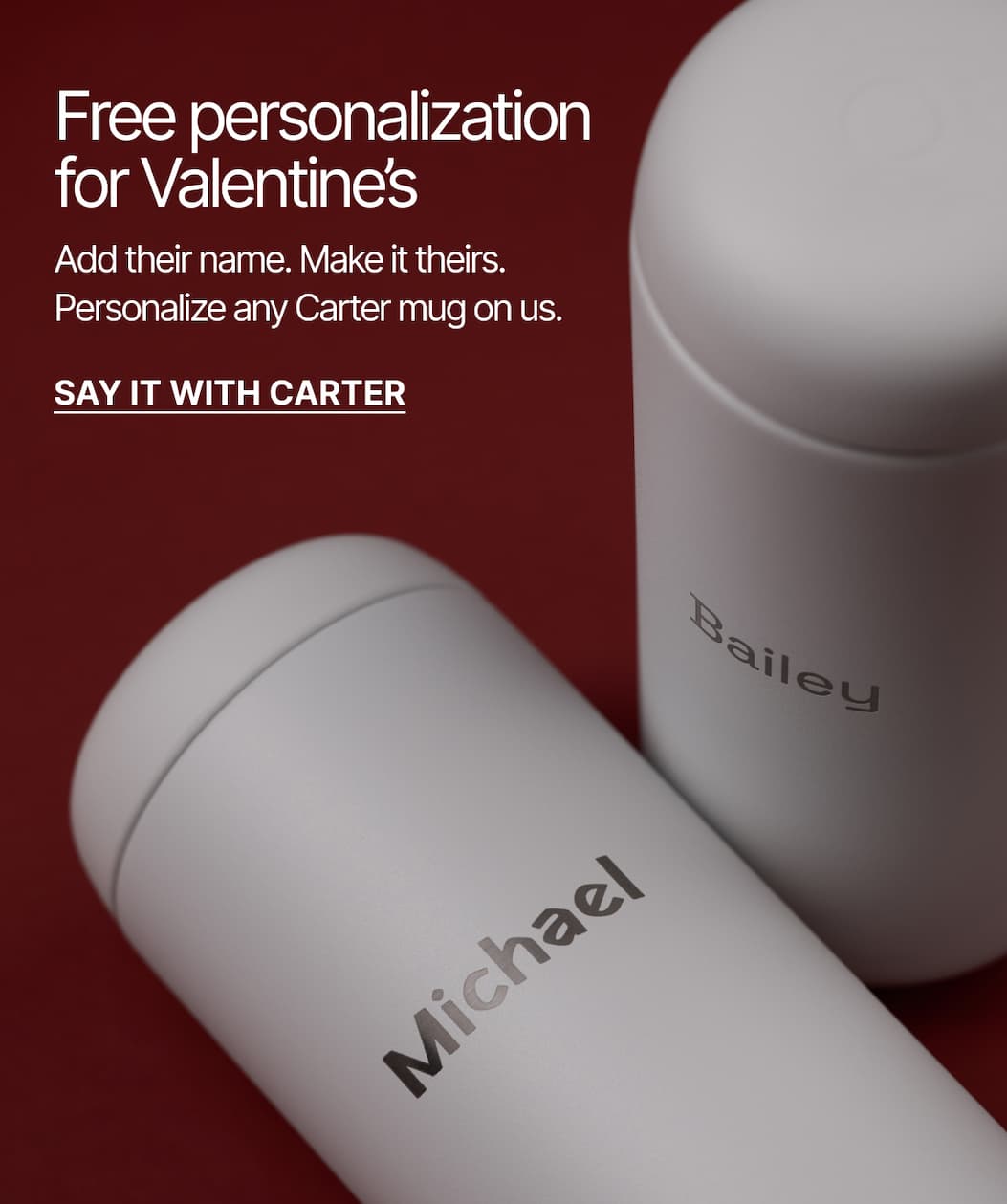 Free personalization for Valentine's