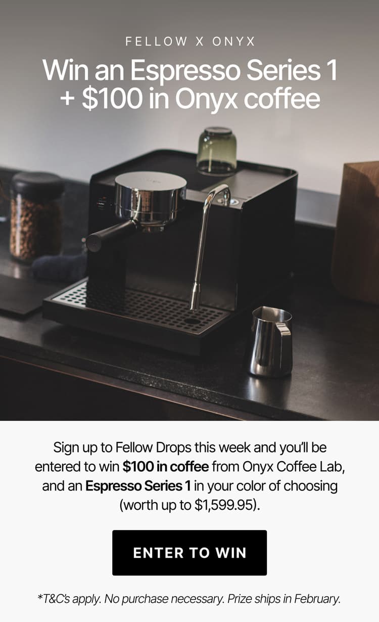 Win an Espresso Series 1 + $100 in Onyx coffee. Enter to win.