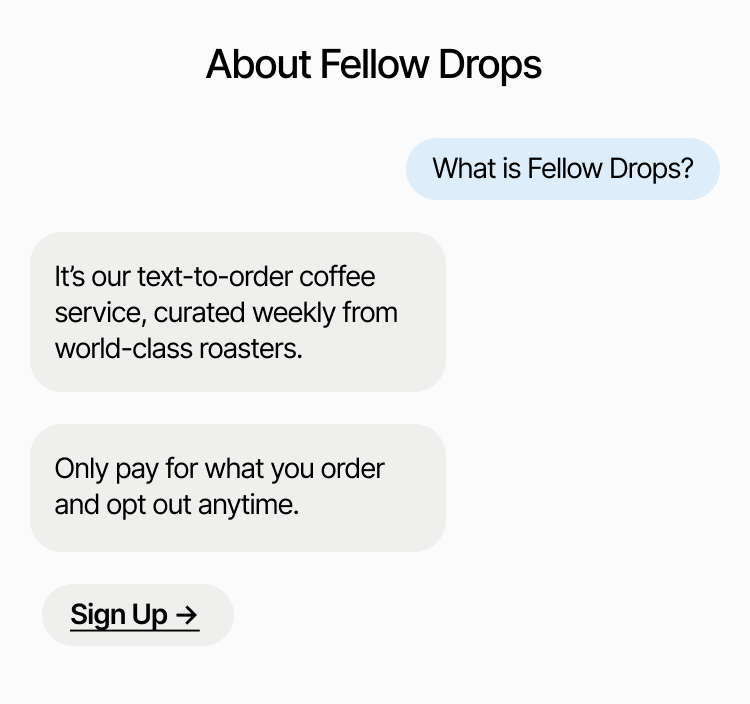 Sign up for Fellow Drops