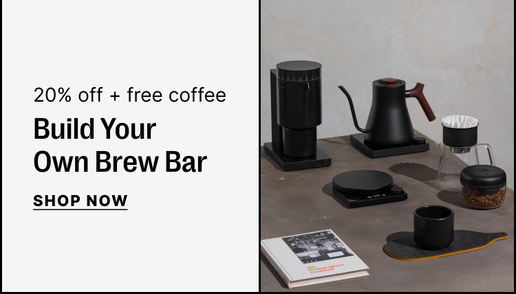 20% off + free coffee: build your own brew bar