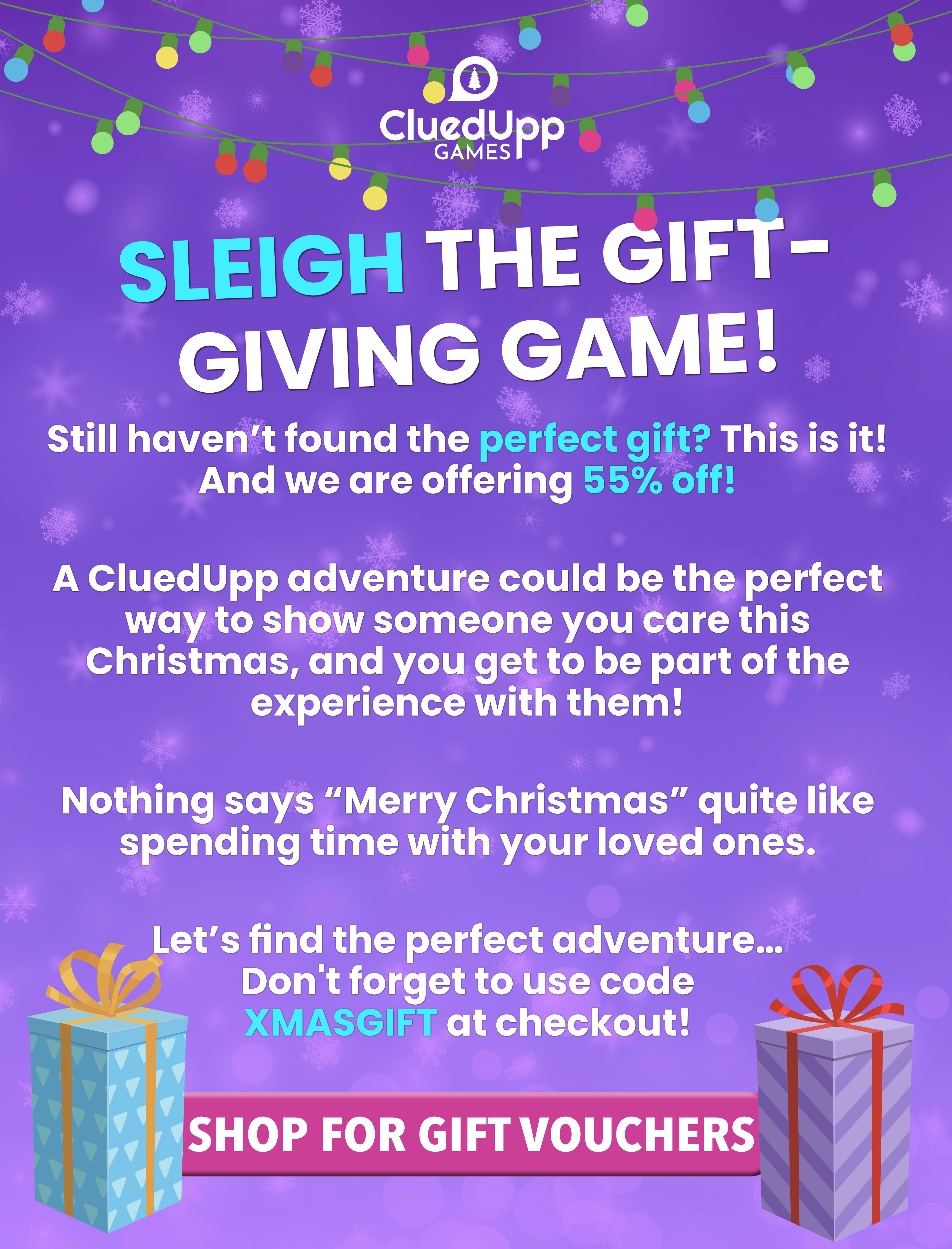 Day 16: 55% off gift vouchers! - CluedUpp Games
