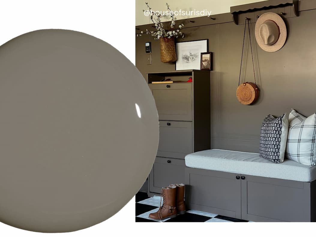 Mudroom painted in Dirty Chai