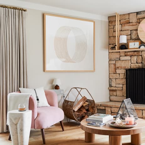 Interior vignette featuring paint color No Filter