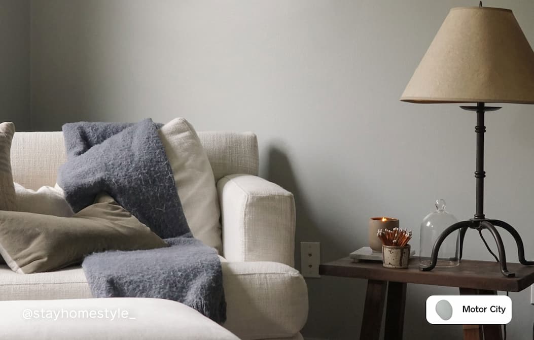 Living room painted in Motor City