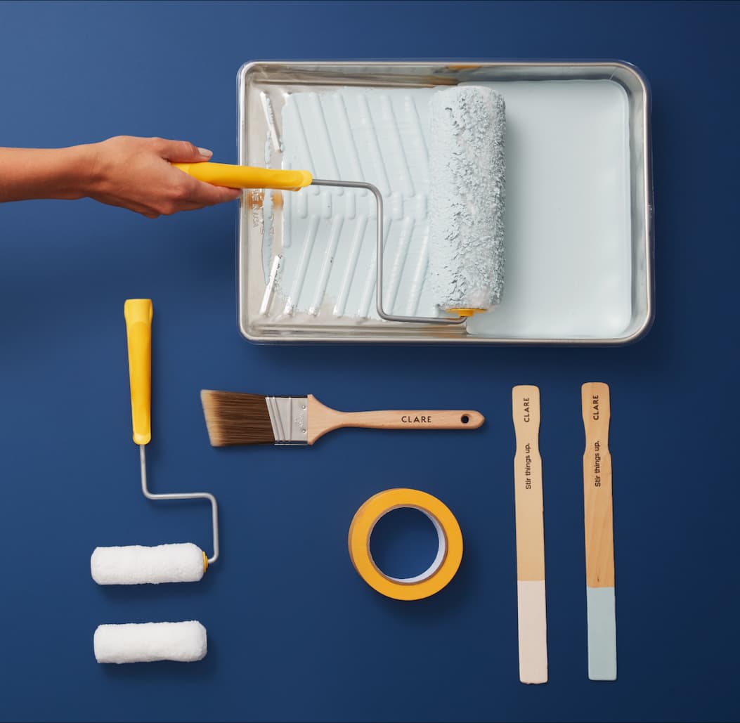 Flatlay of Clare supplies