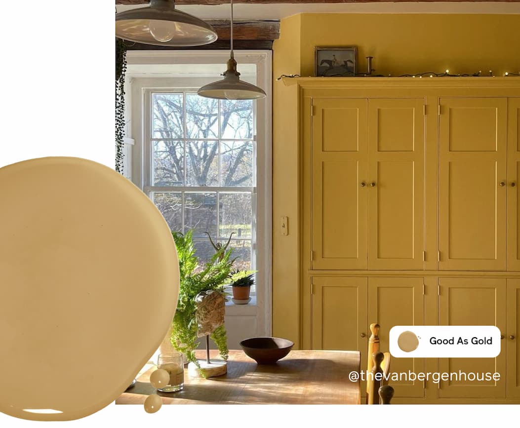 Kitchen featuring gold paint color Good as Gold