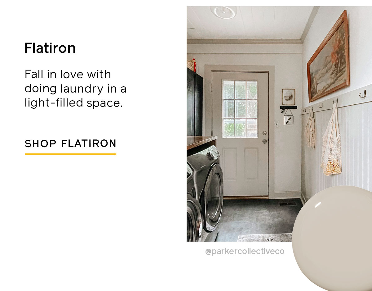 The color Flatiron, perfect for a light-filled laundry room.