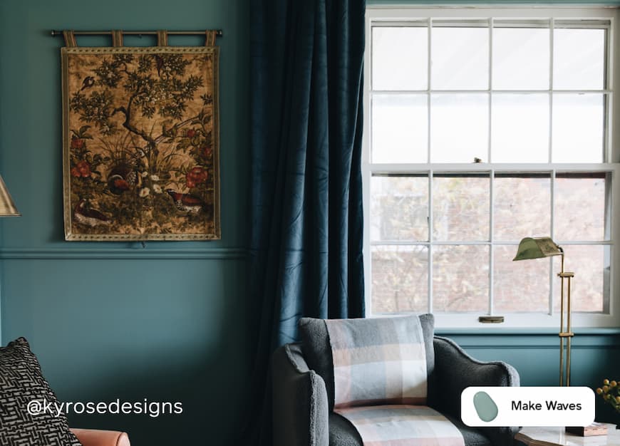 Living room painted in Make Waves