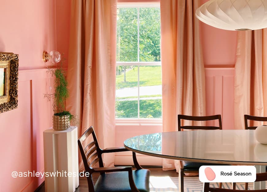 Dining room painted in Rosé Season