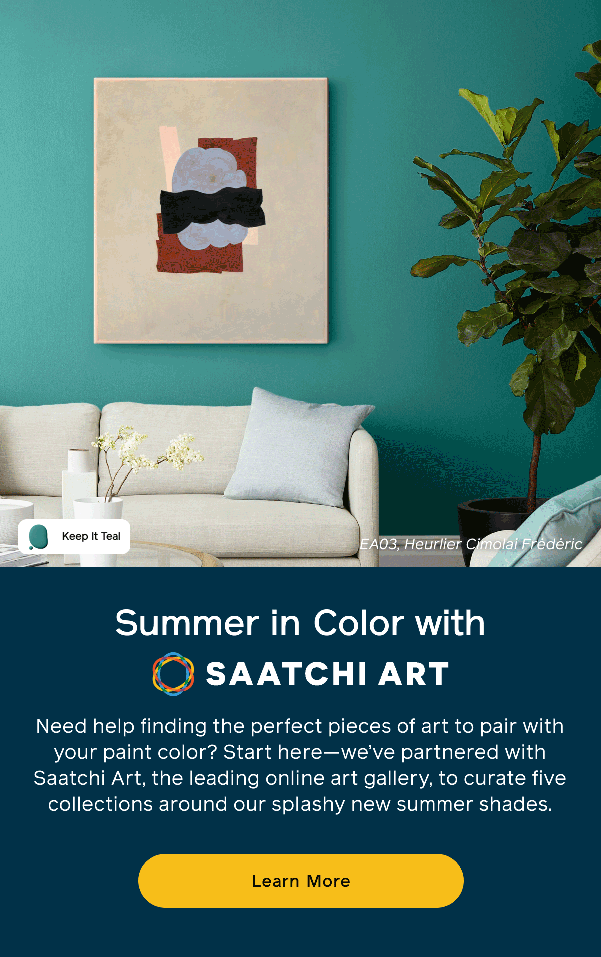 Summer in Color with Saatchi Art. Need help finding the perfect pieces of art to pair with your paint color? We've partnered with Saatchi Art to curate five collections around our splashy new summer shades
