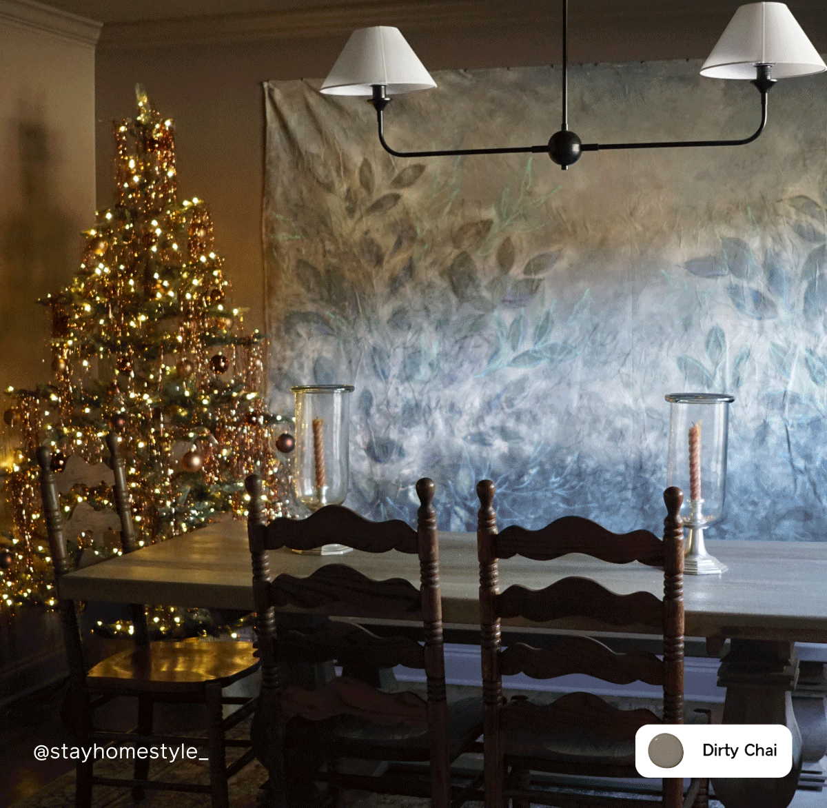 Gif of Clare painted holiday spaces featuring Dirty Chai, Classic, Good as Gold and Baby Soft