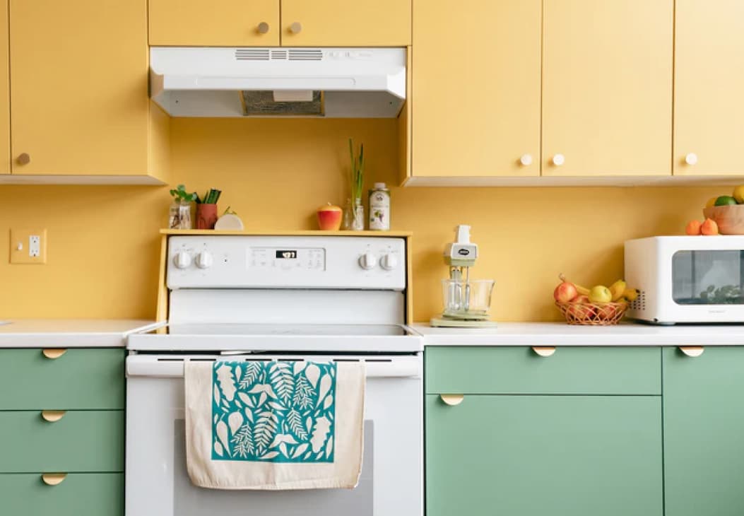 Kitchen featuring Golden Hour and OMGreen