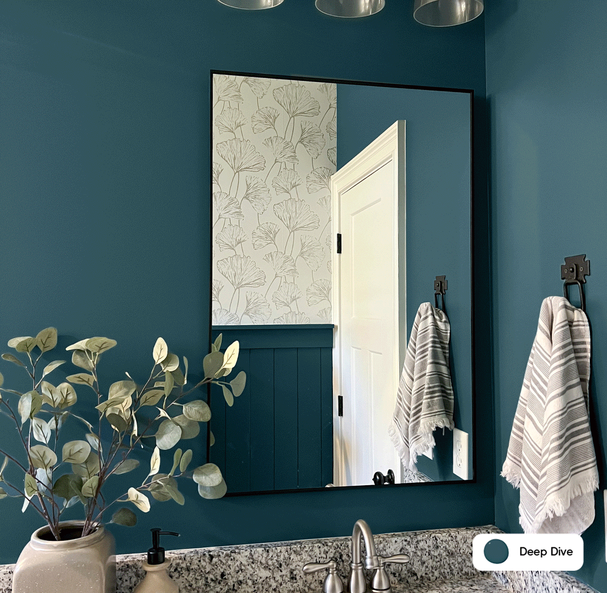 Gif of Clare painted spaces featuring Good as Gold, Deep Dive and Vintage