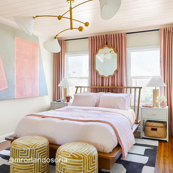 Bedroom featuring barely there pink paint Wing It
