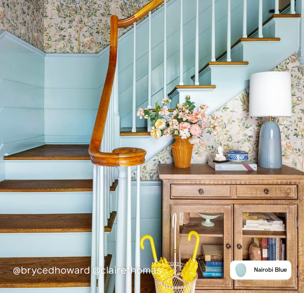 Staircase featuring Nairobi Blue
