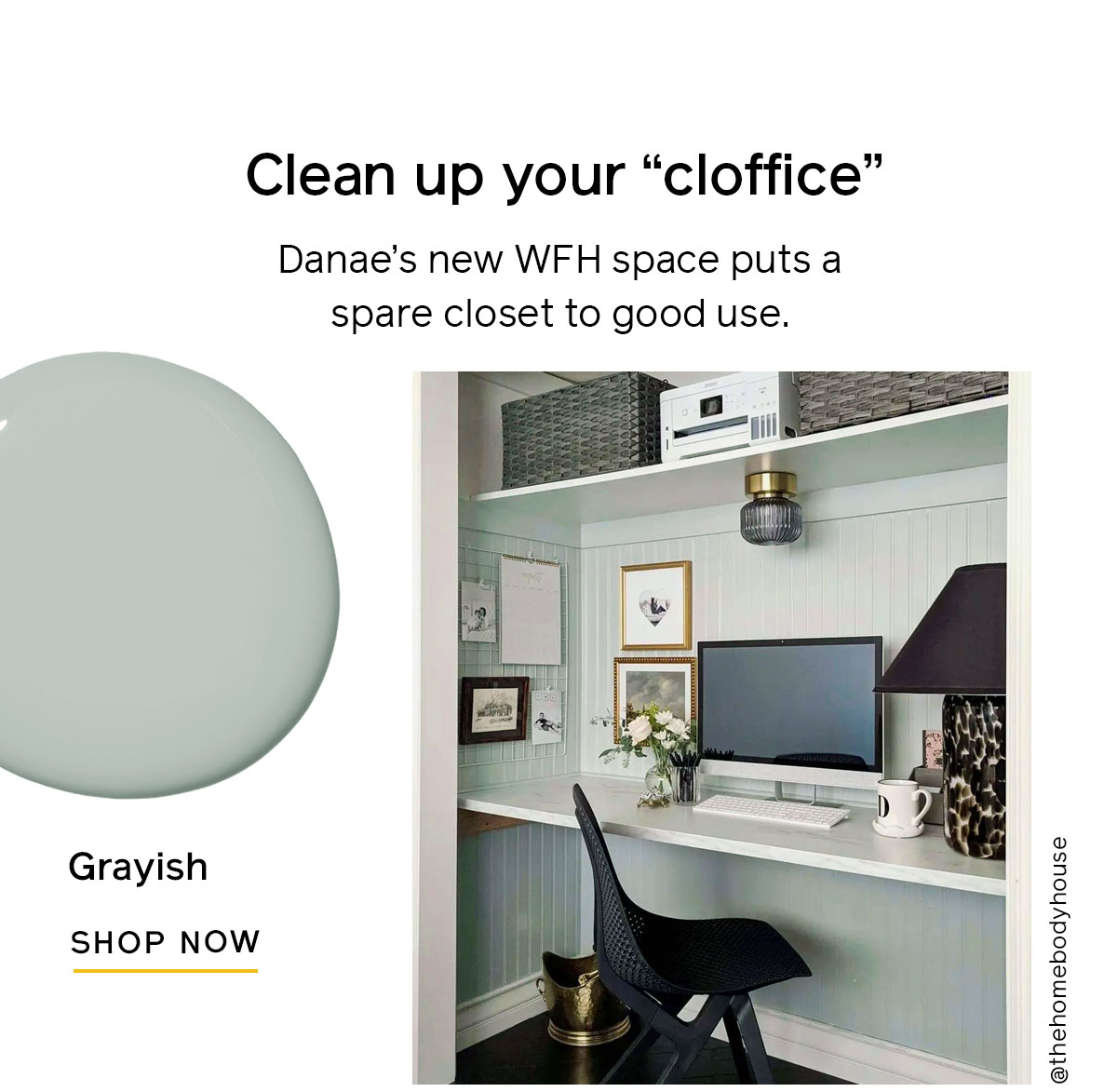 Clean up your "cloffice", Danae's new WFH space puts a spare closet to good use. 