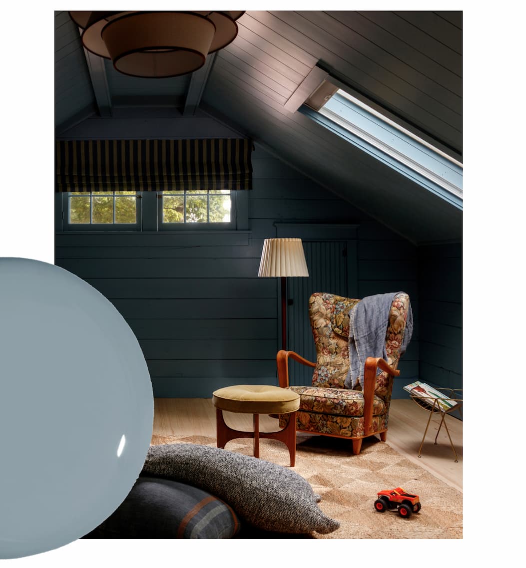 Kids' bunk room color drenched in paint color Good Jeans Kids' bunk room color drenched in paint color Good Jeans