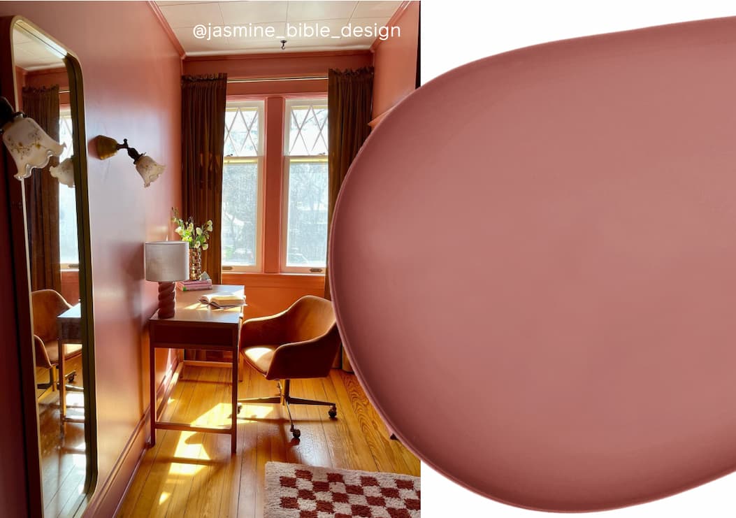 Home office painted with Pink Sky