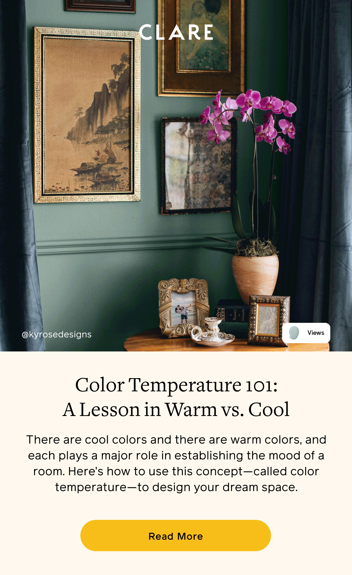 Color Temperature 101: A Lesson in Warm vs. Cool. There are cool colors and there are warm colors, and each plays a major role in establishing the mood of a room. Here’s how to use this concept—called color temperature—to design your dream space. Read More