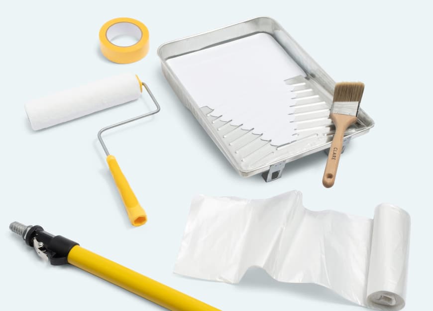 Flat lay of supplies