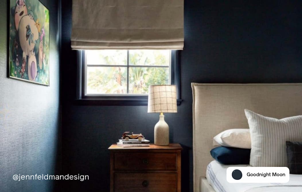 Bedroom painted in Goodnight Moon