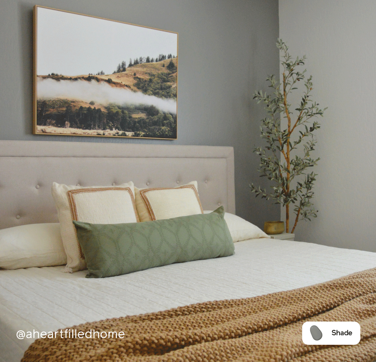 Bedroom before and after gif featuring Shade accent wall Bedroom before and after gif featuring Shade accent wall