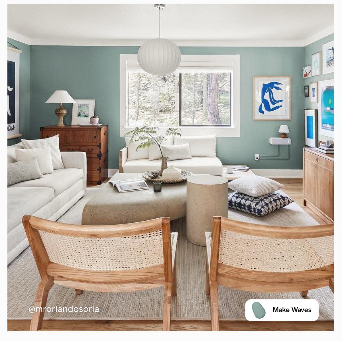 Living room painted in Make Waves