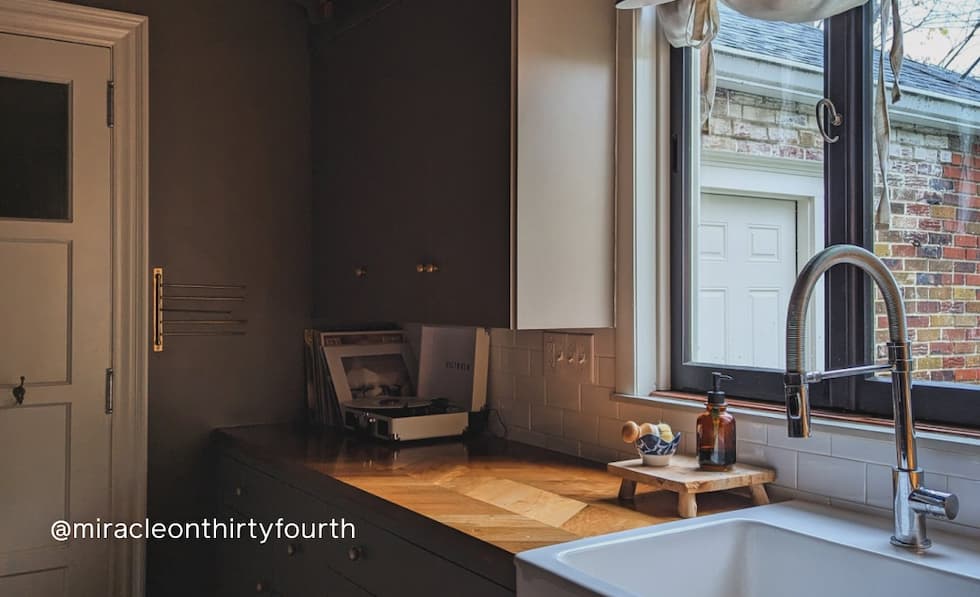 Kitchen painted in Dirty Chai