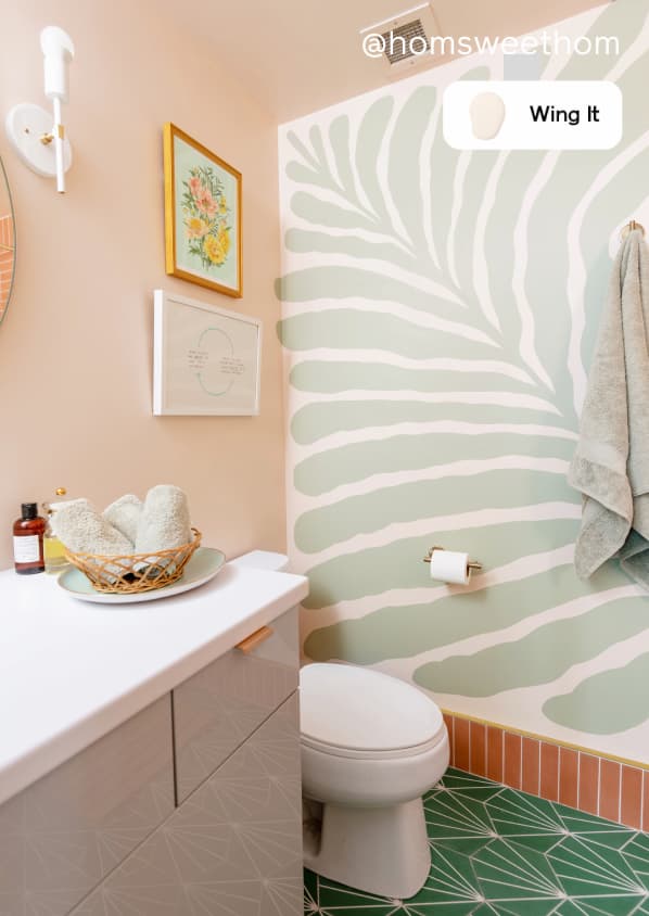 Bathroom painted in Wing It