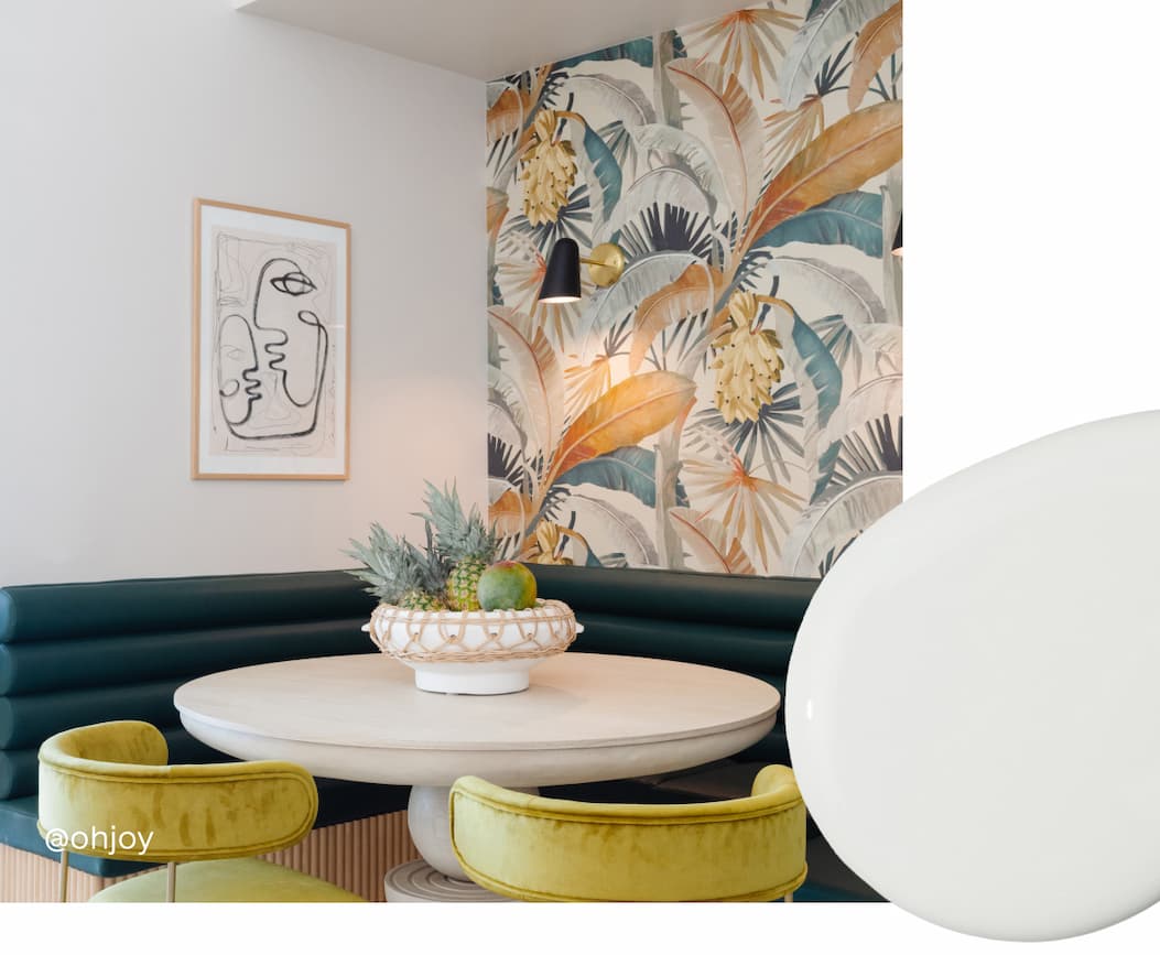 Dining nook featuring Classic paint color
