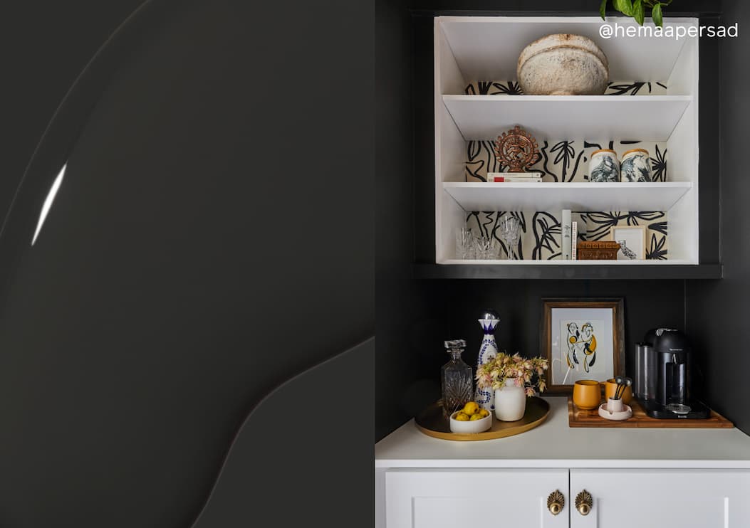 Coffee nook painted in Blackish