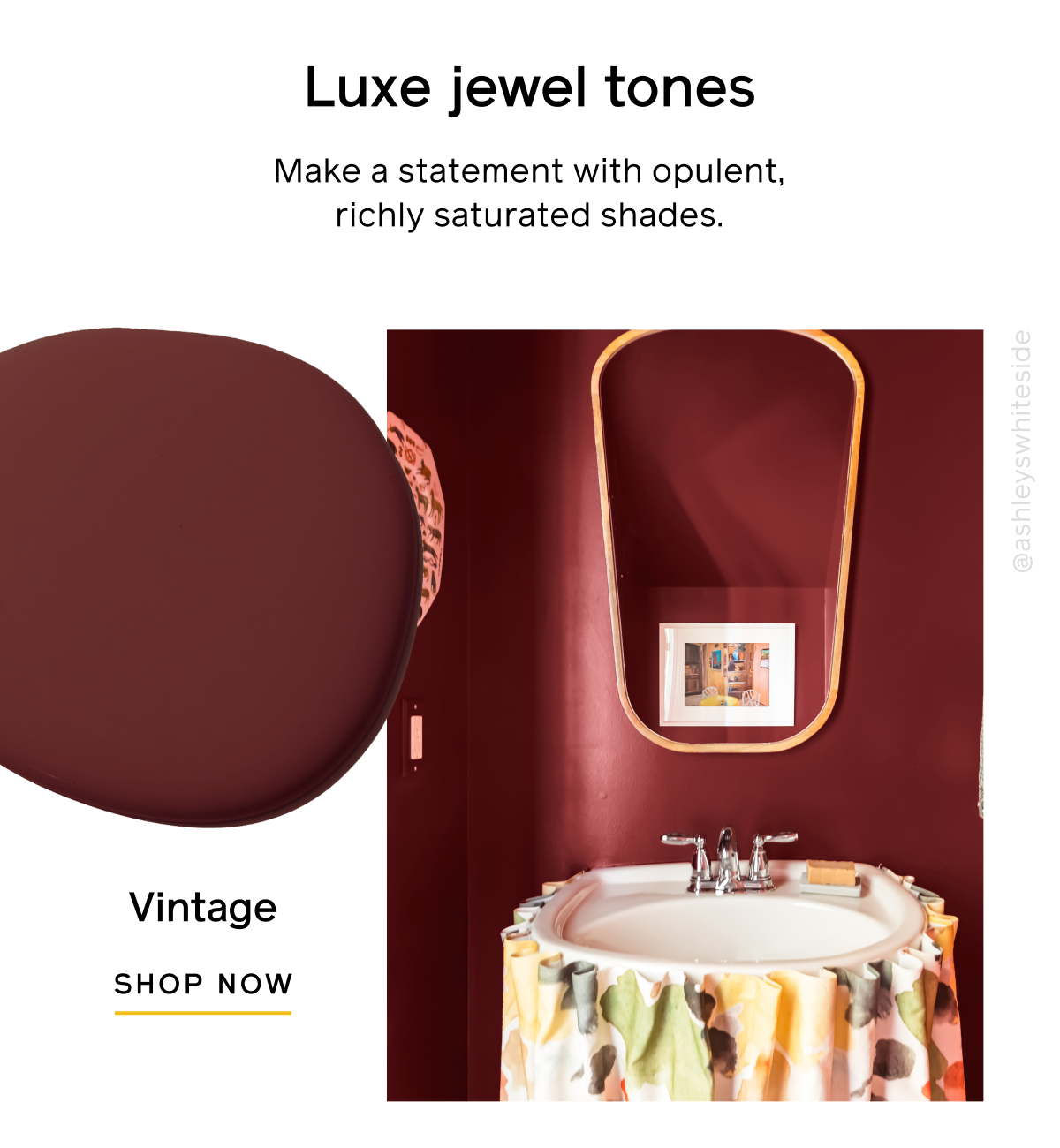 Luxe jewel tones. Make a statement with opulent, richly saturated shades. Vintage, SHOP NOW
