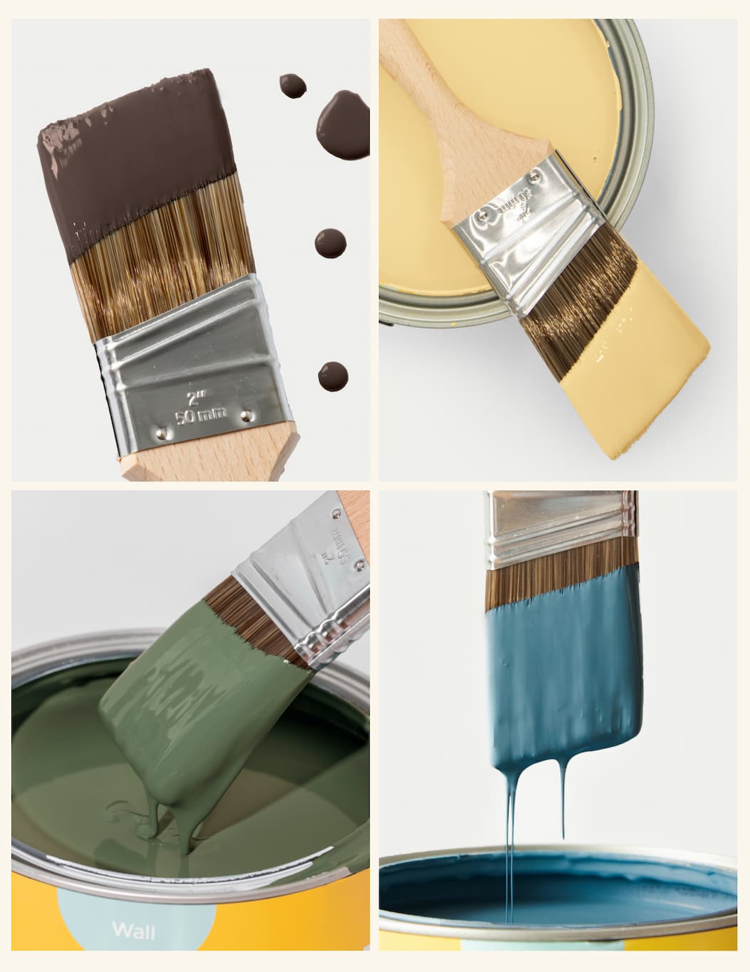 Wet paint brushes featuring Coffee Date, Lemonade, Daily Greens and Blue Ivy Wet paint brushes featuring Coffee Date, Lemonade, Daily Greens and Blue Ivy