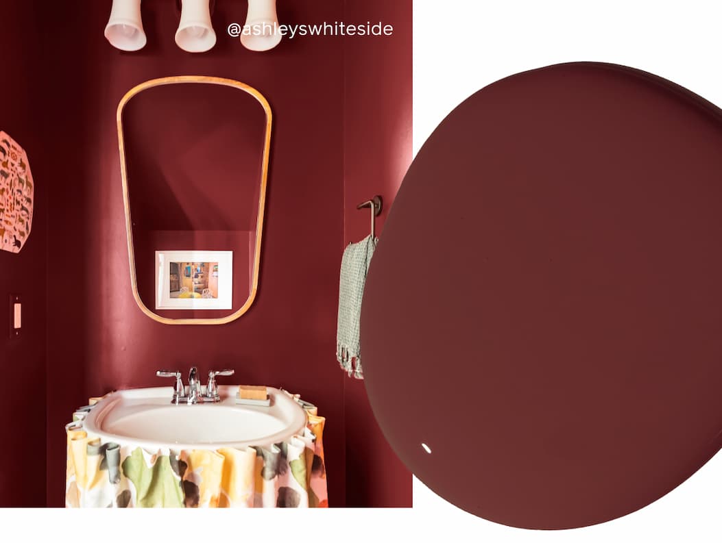 Powder room color drenched in paint color Vintage