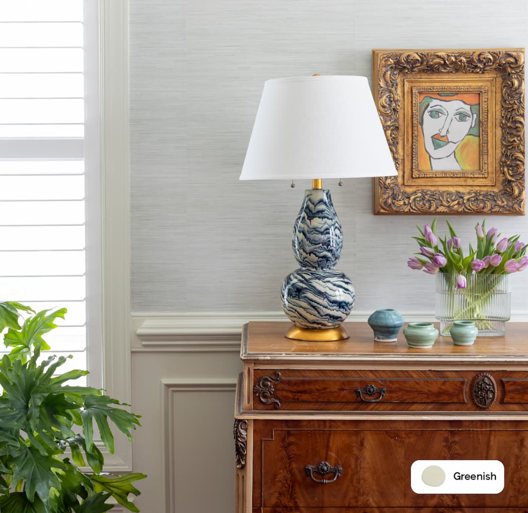 Dining room featuring Greenish