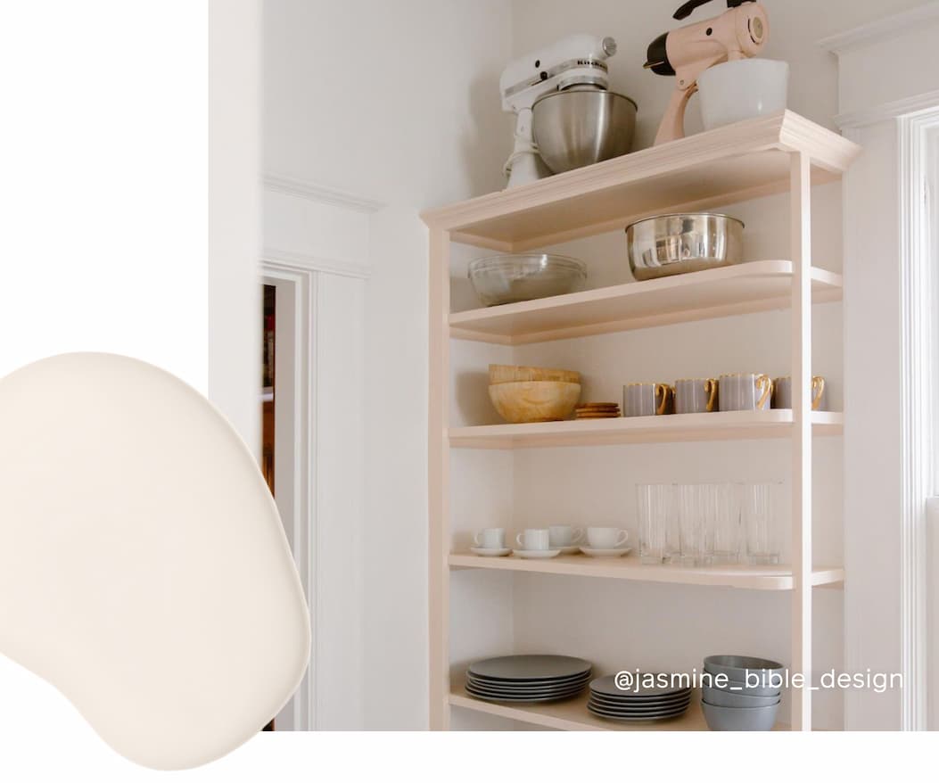 Kitchen open shelving featuring Wing It