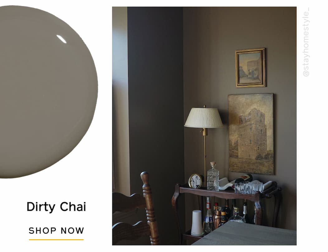 Dining room painted in Dirty Chai