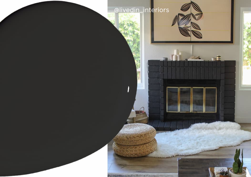 Fireplace painted with Blackish
