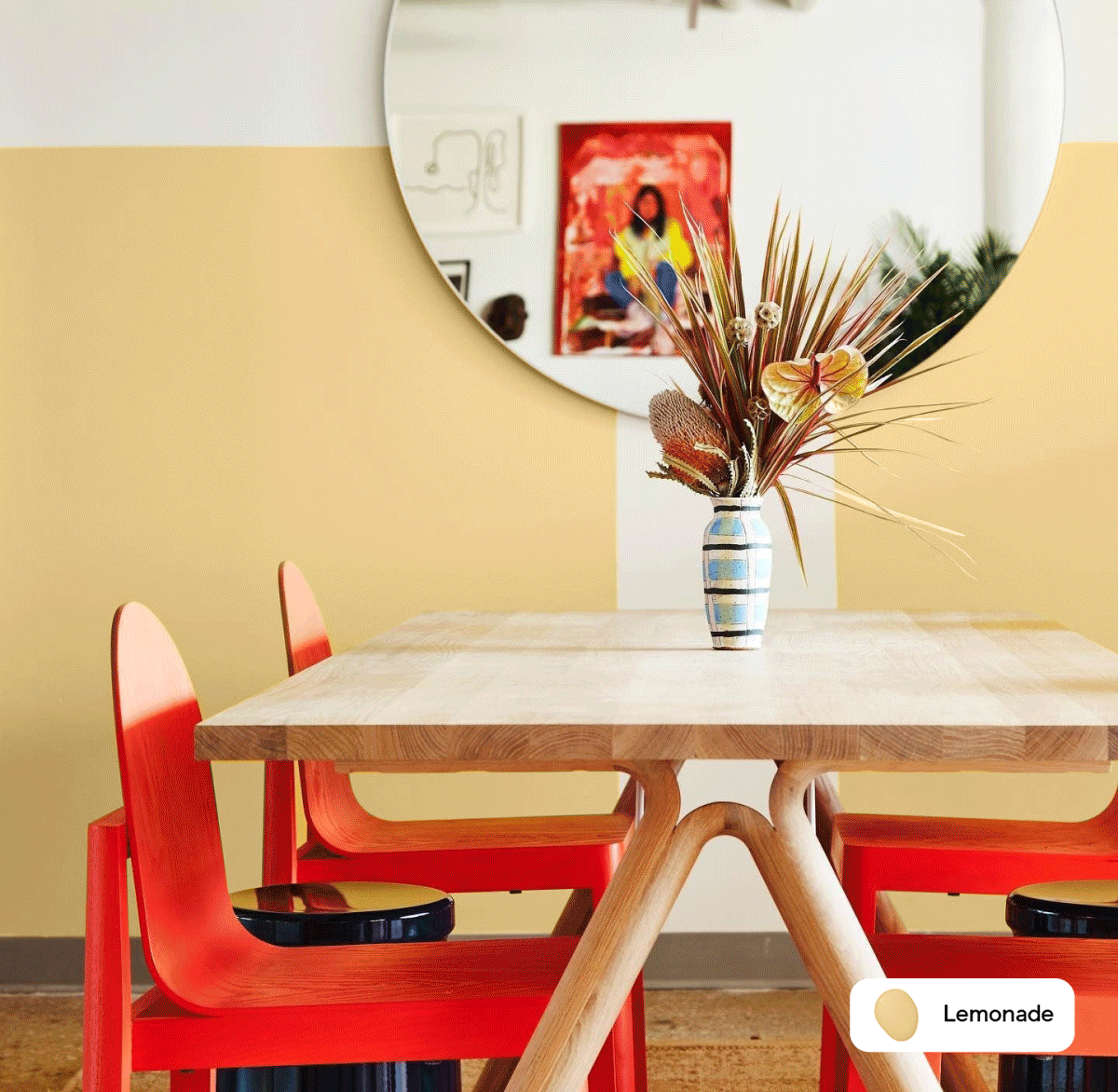 Gif of Clare painted spaces featuring Wing It, Flow State and Lemonade