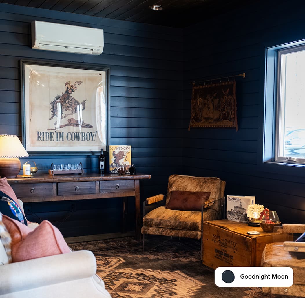 Barn office featuring Goodnight Moon