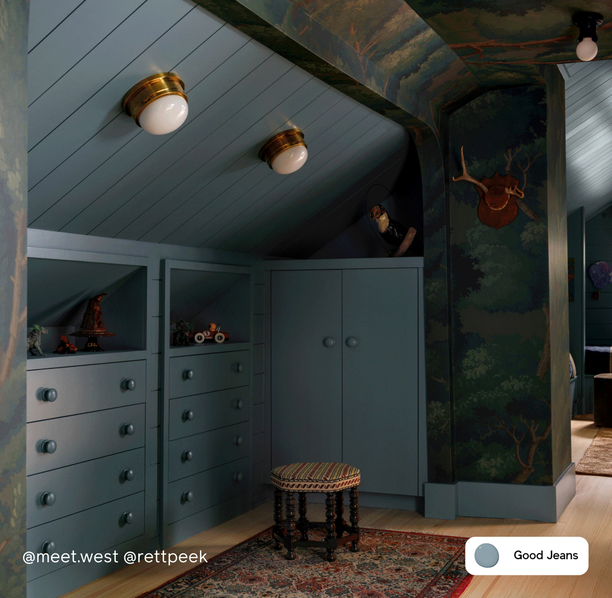 Gif of Clare painted spaces featuring Good Jeans, Meet Cute and Classic