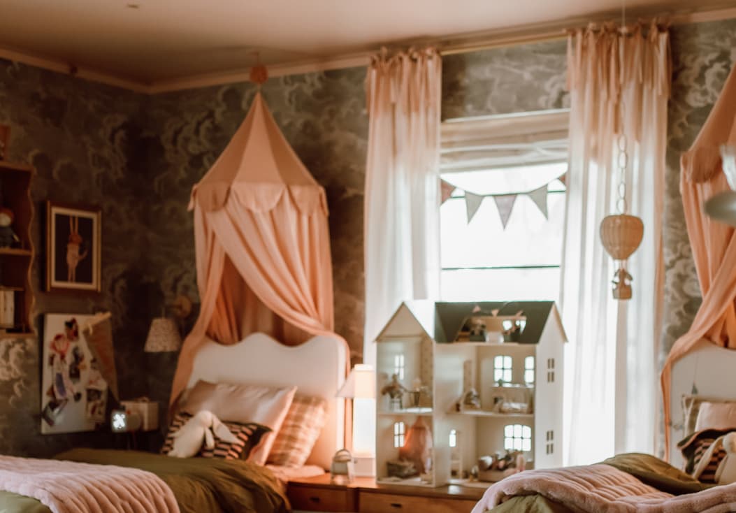 Kids room featuring Meet Cute painted ceiling Kids room featuring Meet Cute painted ceiling