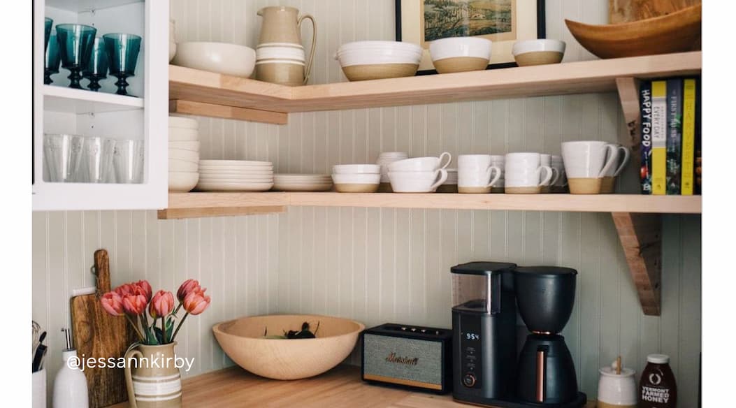 Kitchen painted in Beigeing