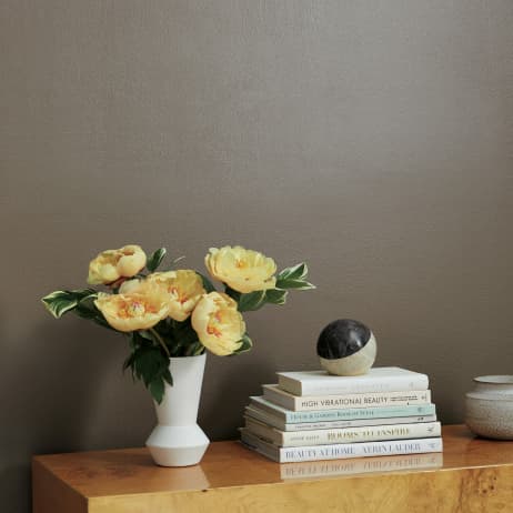 Interior vignette featuring paint color Dirty Chai Interior vignette featuring paint color Dirty Chai