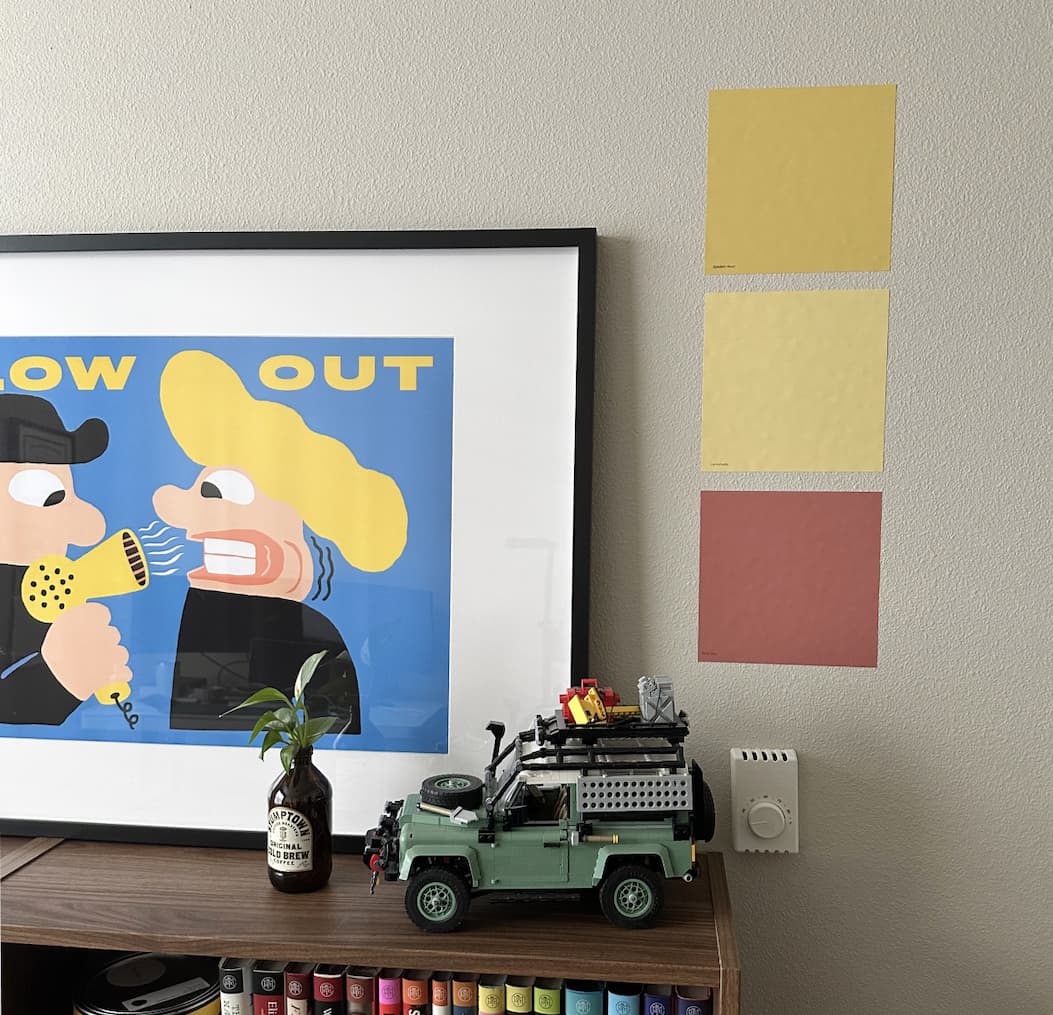 Peel-and-Stick Swatches on the wall