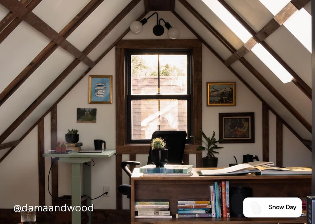 Home office featuring Snow Day