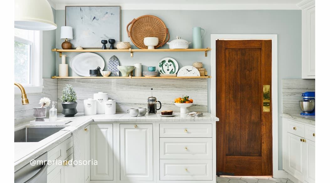 Kitchen painted in Grayish