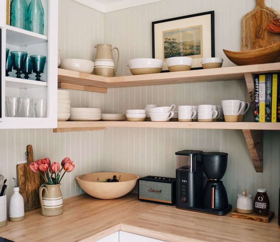 Kitchen painted in Beigeing