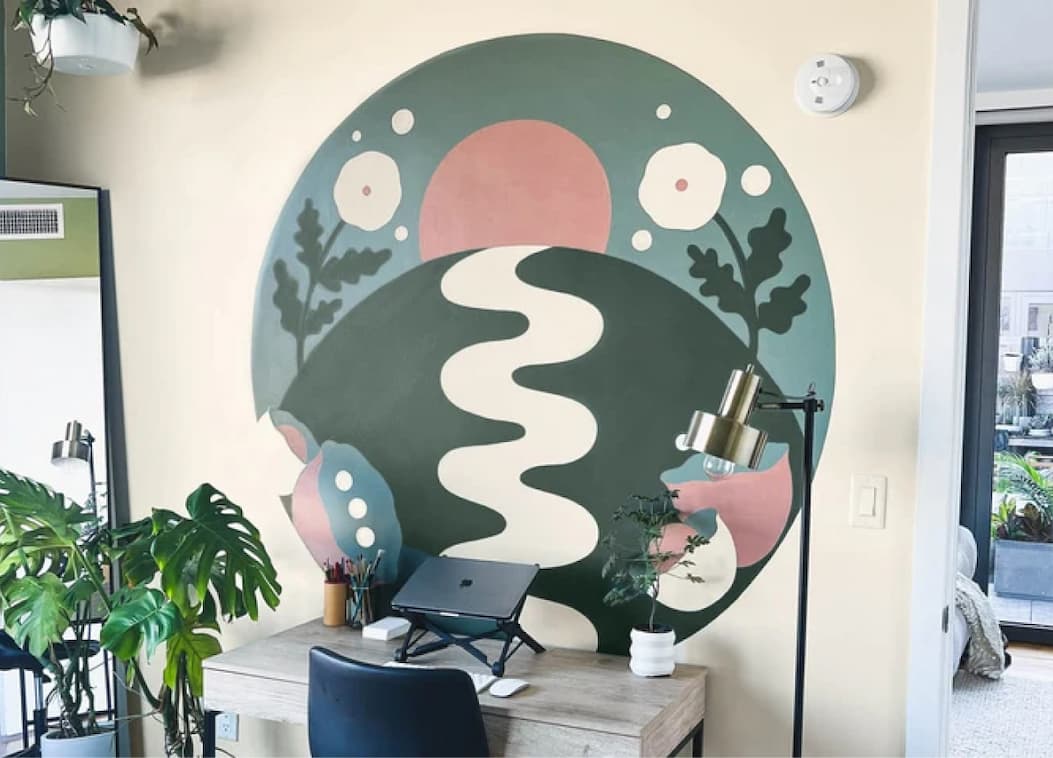 Home office mural featuring Mellow Mood, Current Mood, Like Buttah and Subrosa